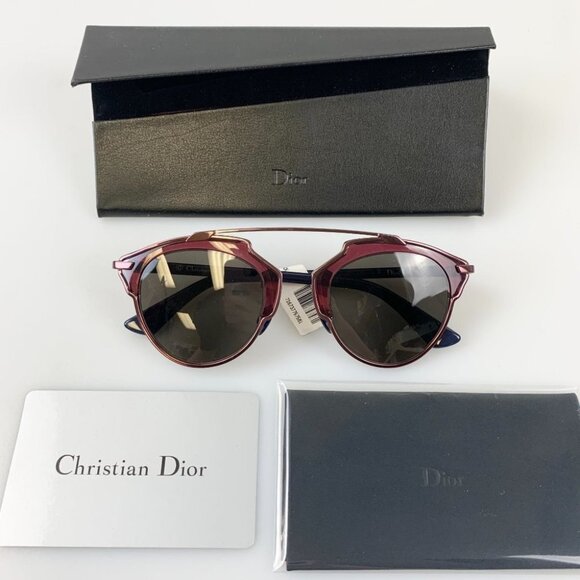 NIB Dior SO REAL Burgundy Blue Sunglasses - Picture 1 of 10